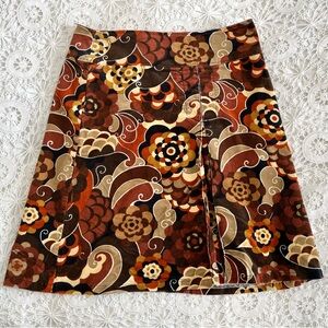 Vintage Y2K  bebop and Wally floral paisley corduroy 70s skirt